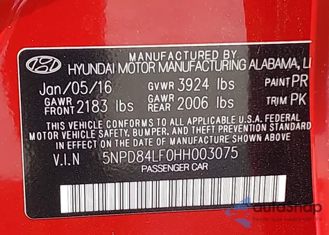 2017 Hyundai Elantra Se из США, поврежденный, VIN 5NPD84LF0HH003075